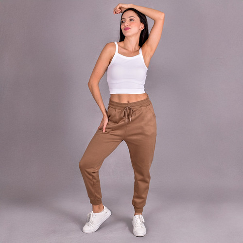 Pants Jogger Mujer Deportivo Ajustable Con Bolsas Casual
