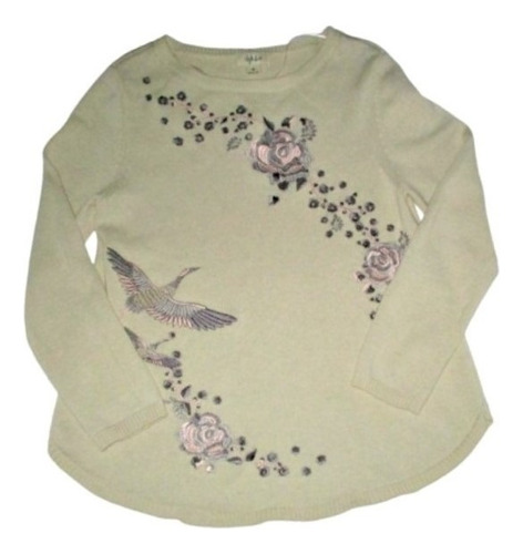 Saco Mujer Bordado Con Aves Y Flores - Medium -