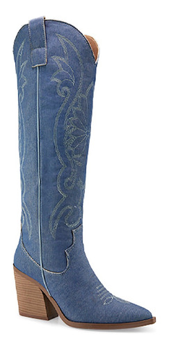 Bota Vaquera Alta Perugia 80977 Textil Mezclilla Denim 23/26