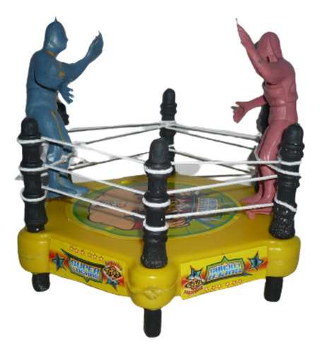 Ring De Plástico Soplado Con 2 Luchadores - Lucha Libre Cmll