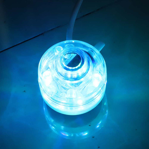 Acuario Impermeable Colorido Con Burbujas Led Para Pecera