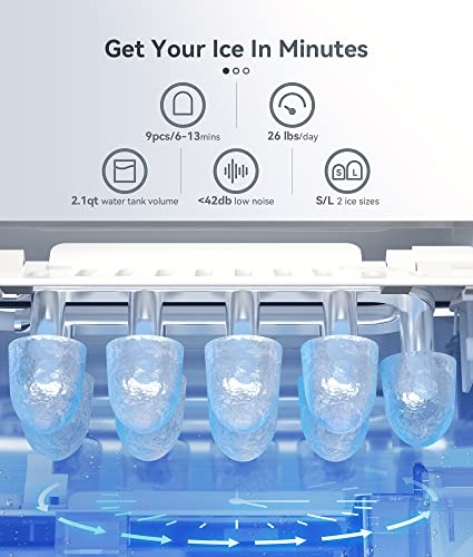 Encimera Portátil Ecozy Para Hacer Hielo, 9 Cubos Listos En
