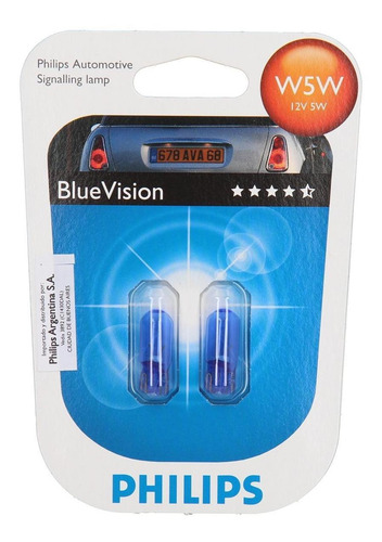 Imagen 1 de 5 de Set X2 Lampara W5w (12961) 12v 5w W21x95d (blue) Universal