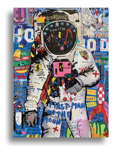 Cuadro Decorativo Moderno   Art Pop  Astronauta