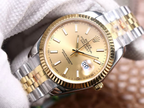 Reloj Rolex Datejust De 36mm Con Índices En Color Champán