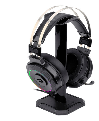 Auriculares gamer Redragon Chroma Lamia 2 black con luz rgb LED