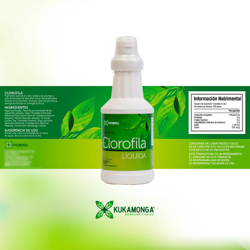 Kit De Dos Frascos De Clorofila Líquida- 500 Ml Sabor Sin sabor