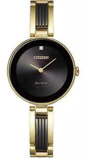 Reloj Citizen Axiom Two-tone Original Mujer Time Square Color de la correa Dorado/Negro Color del fondo Negro