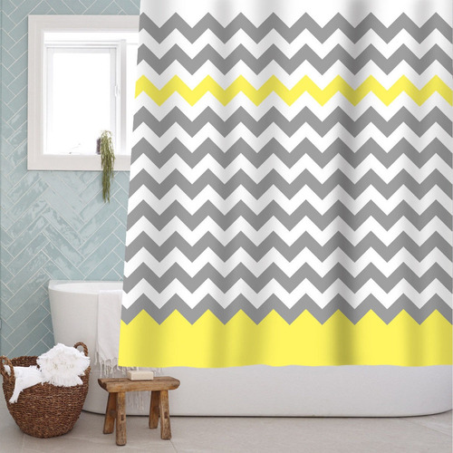 Conjunto De 72  Raya Zig-zag Chevron Ducha Cortina Baño Deco