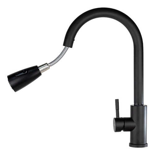 Cnx Mezcladora Flexible Monomando Para Fregadero Negro