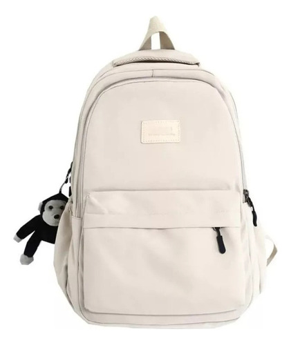 Mochila Aesthetic, Bonita Mochila Para Estudiantes, Color Beige