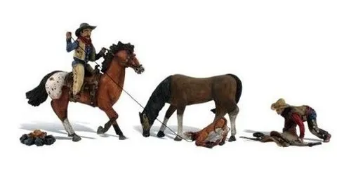 2 Vaqueros 2 Caballos Juguetes
