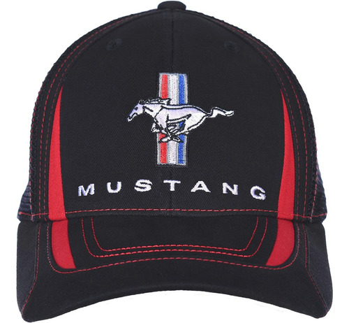 Gorra Ajustable Para Hombre Ford Mustang Con La Bandera A Cu