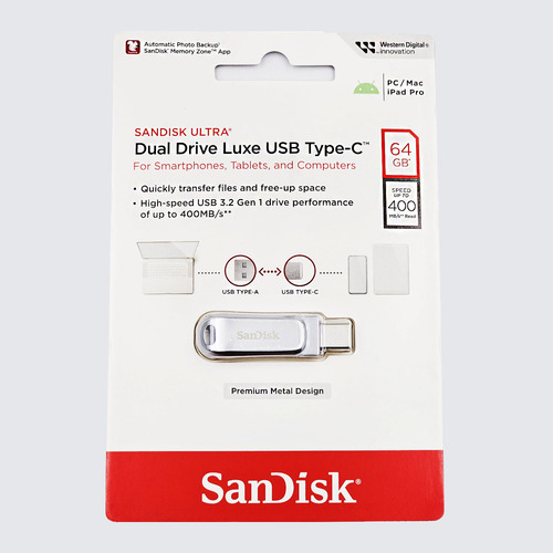 Memoria Usb 3.2 Gen 1 Sandisk 64 Gb Dual Pendrive 400 Mb/s
