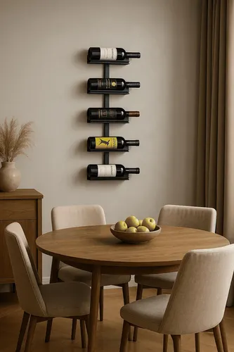 Suporte Para Garrafas Vinho Bebidas Decorativo Adega Parede Preto ...