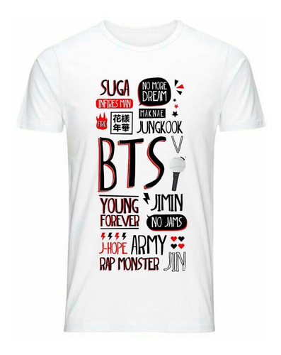 Remera Bts Army Kpop Algodon Unisex Adulto/niño