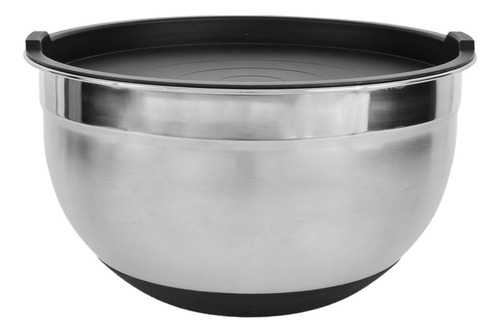 Set De 3 Bowls De Acero Inoxidable Con Tapa, Antideslizantes