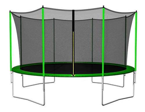 Cama elástica Femmto TPL12FT00 con diámetro de 3.65 m, color del cobertor de resortes verde y lona negra