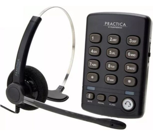 Auricular Telefónico Plantronics Practica T110 | Con Detalle Negro