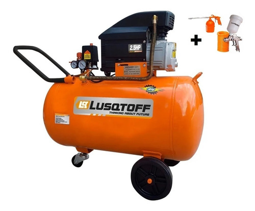 Imagen 8 de 9 de Compresor Aire 2,5 Hp 50 Litros Lts Lusqtoff Lc-2550bk +kit