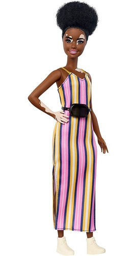 Barbie Fashionista #135 Vitiligo Vestido Rayas Mattel Ghw51