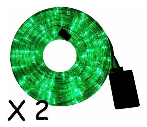Imagen 1 de 10 de Combo X 2 Manguera Luces Navidad 10 Metros Led Efectos Shox