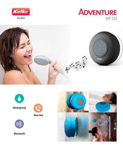 Caixa De Som Blueth Portátil Waterproof Kolke Kp-123 Preta