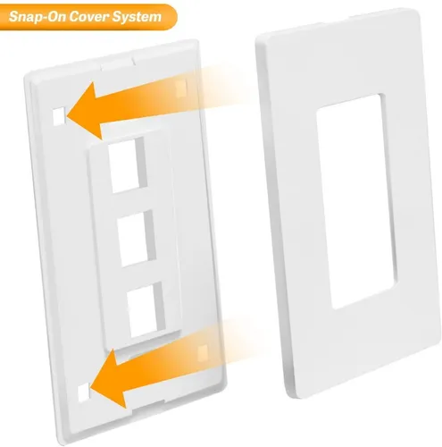 Placa De Pared Keystone Jack Rj45, Rj11, Cat6, 3 Puertos X5u