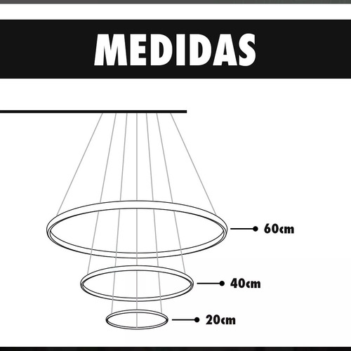 Lustre Moderno Pendente Arcos Led Luminária Sobrepor Teto