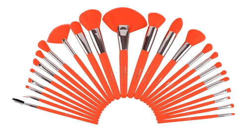 Set de 24 brochas de maquillaje Beauty Creations The Neon orange