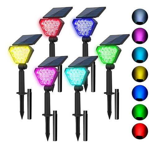 T-sun Solar Spotlights Solar Landscape Light Rgb 16 Led Colo