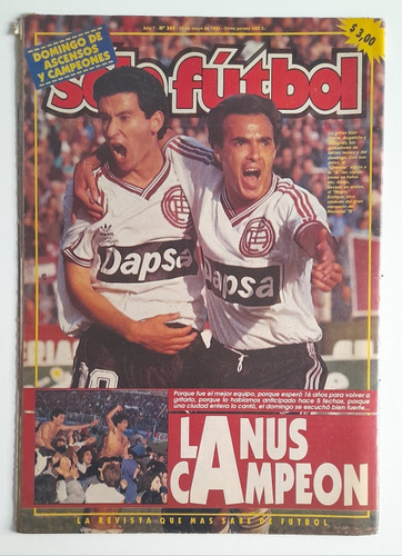 Revista Solo Futbol 362 Lanus Campeon Barracas Central 1992