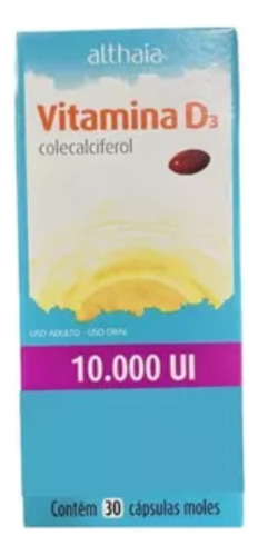 Vitamina D3 10.000 Ui Com 30 Cápsulas