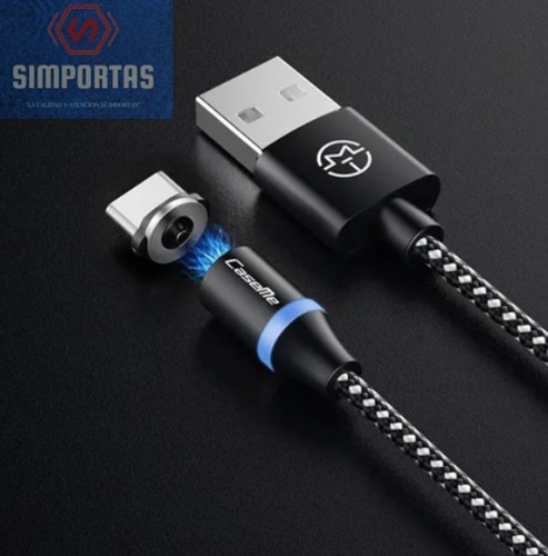 Cable Cargador Rápido 2.4 Amp Tipo Micro Usb  Con Imán Negro