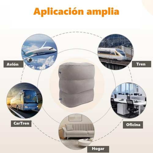 Almohada Inflable Para Reposapiés Aviones Coches Trenes