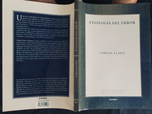 Etiología Del Error. Carlos Llano. 1a. Ed.