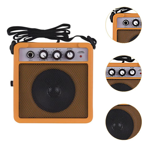 Mini Amplificador De Guitarra De 5 W Para Práctica Amarillo