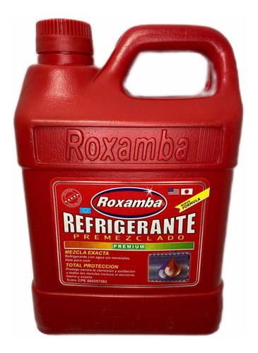 Refrigerante Para Radiador 1 Litro Rojo Premezclado Roxamba