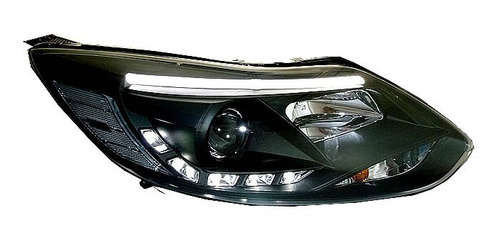 Farol Sonar Função Led Ford Focus 2014 A 2015 Máscara Negra