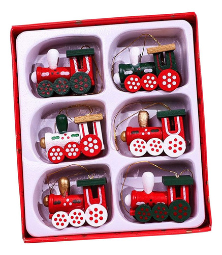 6x Juego De Juguetes De Tren De Navidad Colgante De Árbol