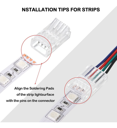 Conectores De Tira De Luz Led, 20 Conectores De Adaptador Le