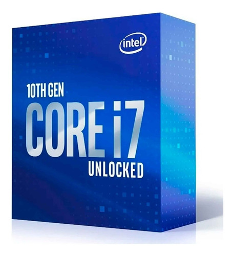 Procesador gamer Intel Core i7-10700K BX8070110700K  de 8 núcleos y  5.1GHz de frecuencia con gráfica integrada