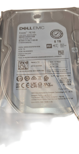 Hd Dell 8tb Sas Emc Exos 7e10 Prateado