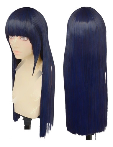 Peluca Hinata Hyuga Naruto Shippuden Wig Cosplay Disfraz