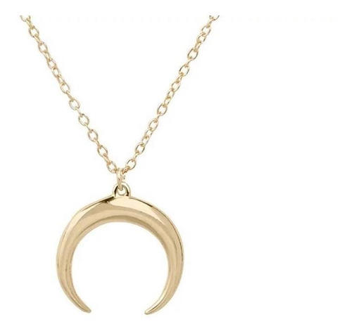 Collar Mujer Luna De Plata 925 Y Baño De Oro 18k Regalo