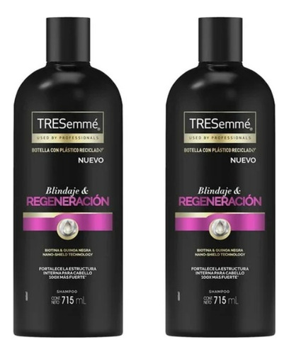 Shampoo Tresemmé Blindaje Y Regeneración 715 Ml (2pzas)