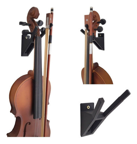 Suporte De Violino Para Parede (preto/branco) Cor Preto