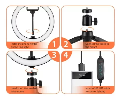 Aro de Luz mini 10 / LAMPARA DE ARO DE 10 RL10 con tripie