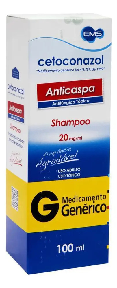 Shampoo Ems - Genericos Shampoo anticaspa Cetoconazol - EMS 20mg/g shampoo com 100ml de 100mL