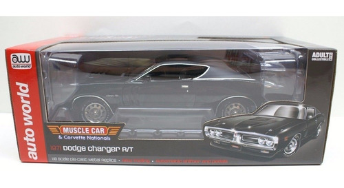 Mini Dodge Charger Rt 1971 Black 1:18 Auto World